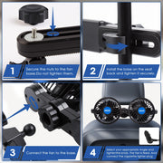Car Fan Dual Head 360° Rotating Low Noise Cooling Fan Universal For Cars, Suvs & Trucks With Box
