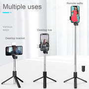 4 in 1 selfie stick + Tripod stand with light and wireless remote