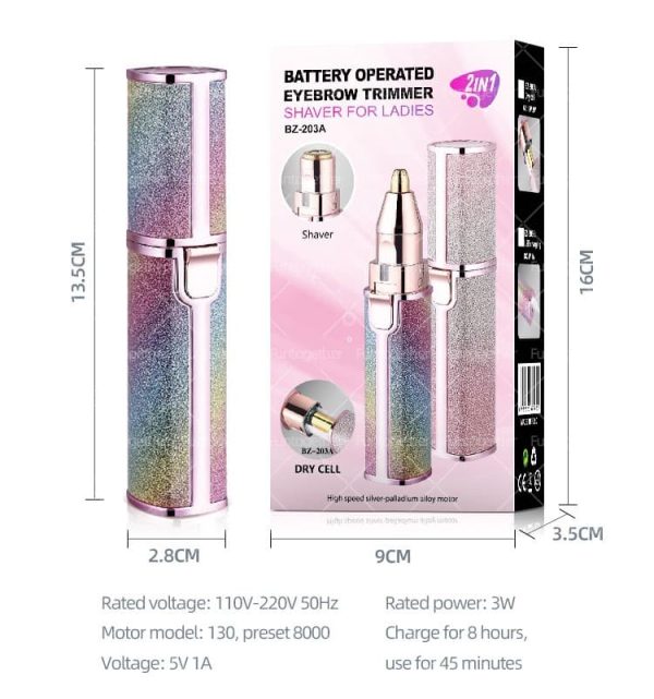 2 In 1 Electric Eyebrow Trimmer | Flawless Hair Remover | Painless Eyebrow Removal (rechargeable)